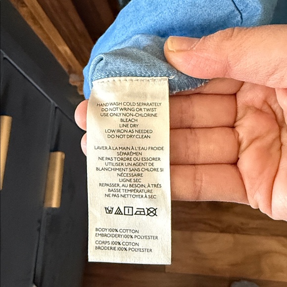 Anthropologie X Pilcro Halter Embroidered Denim Midi Dress. Size XXS/ size 4 - Picture 6 of 12